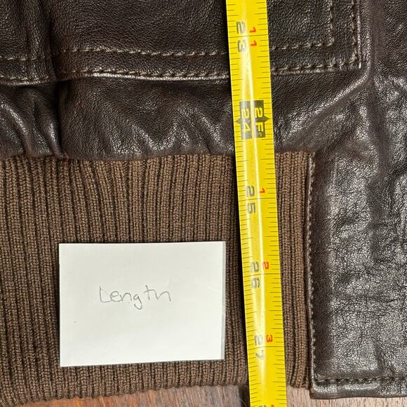 Dolce & Gabbana VTG FW 2005 Heavy Brown Leather Bomber Jacket Size 54 IT 44 US - Picture 9 of 13